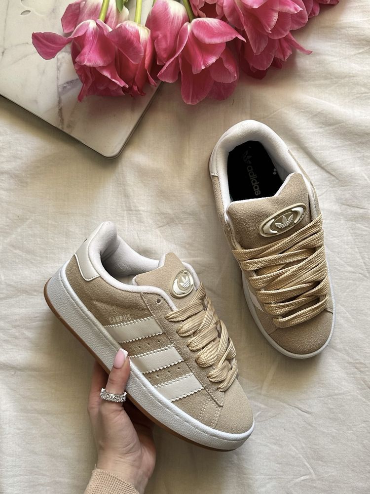 Кросівки Adidas Campus Beige White Кроссовки Адідас Кампус Адидас