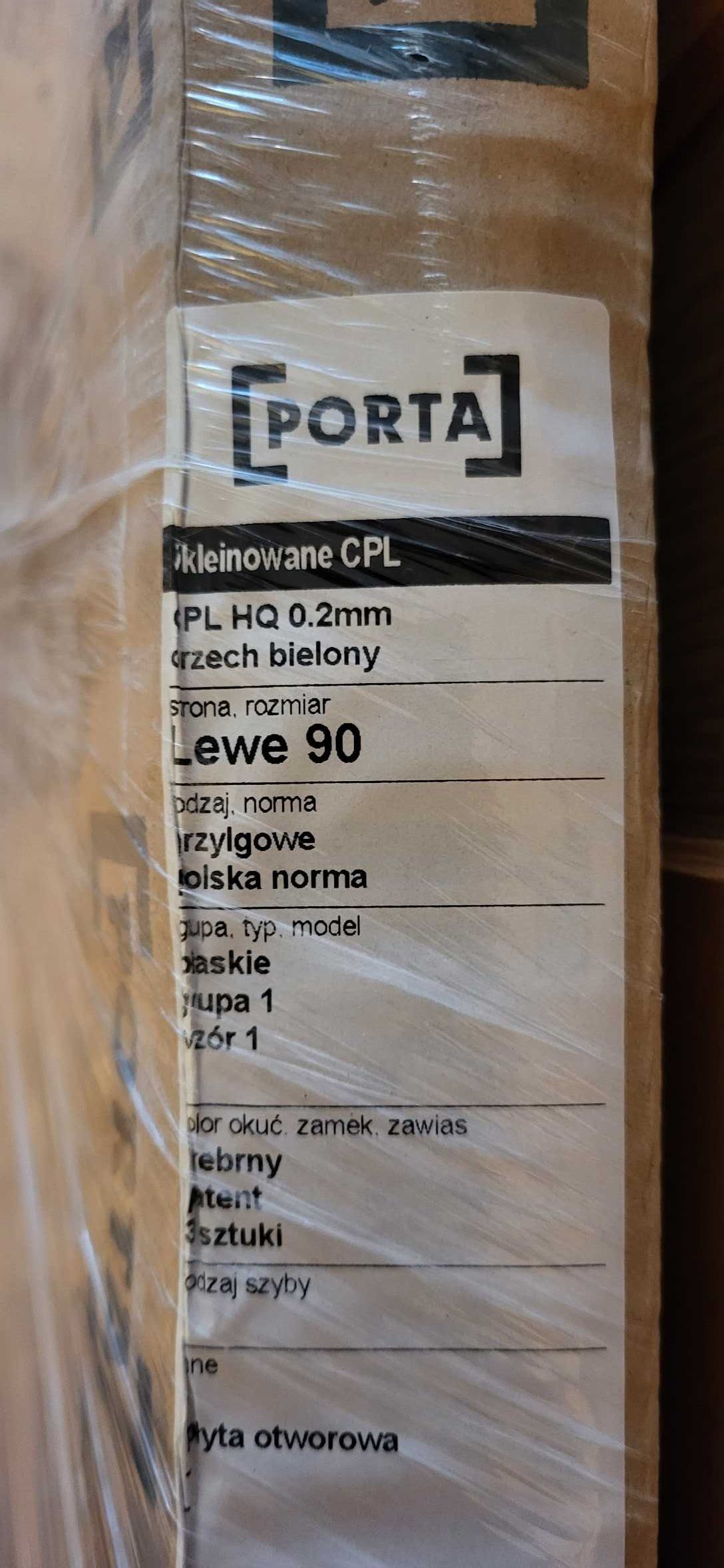 Drzwi wewnętrzne skrzydło drzwiowe PORTA CPL MODEL 1.1 nowe lewe 90