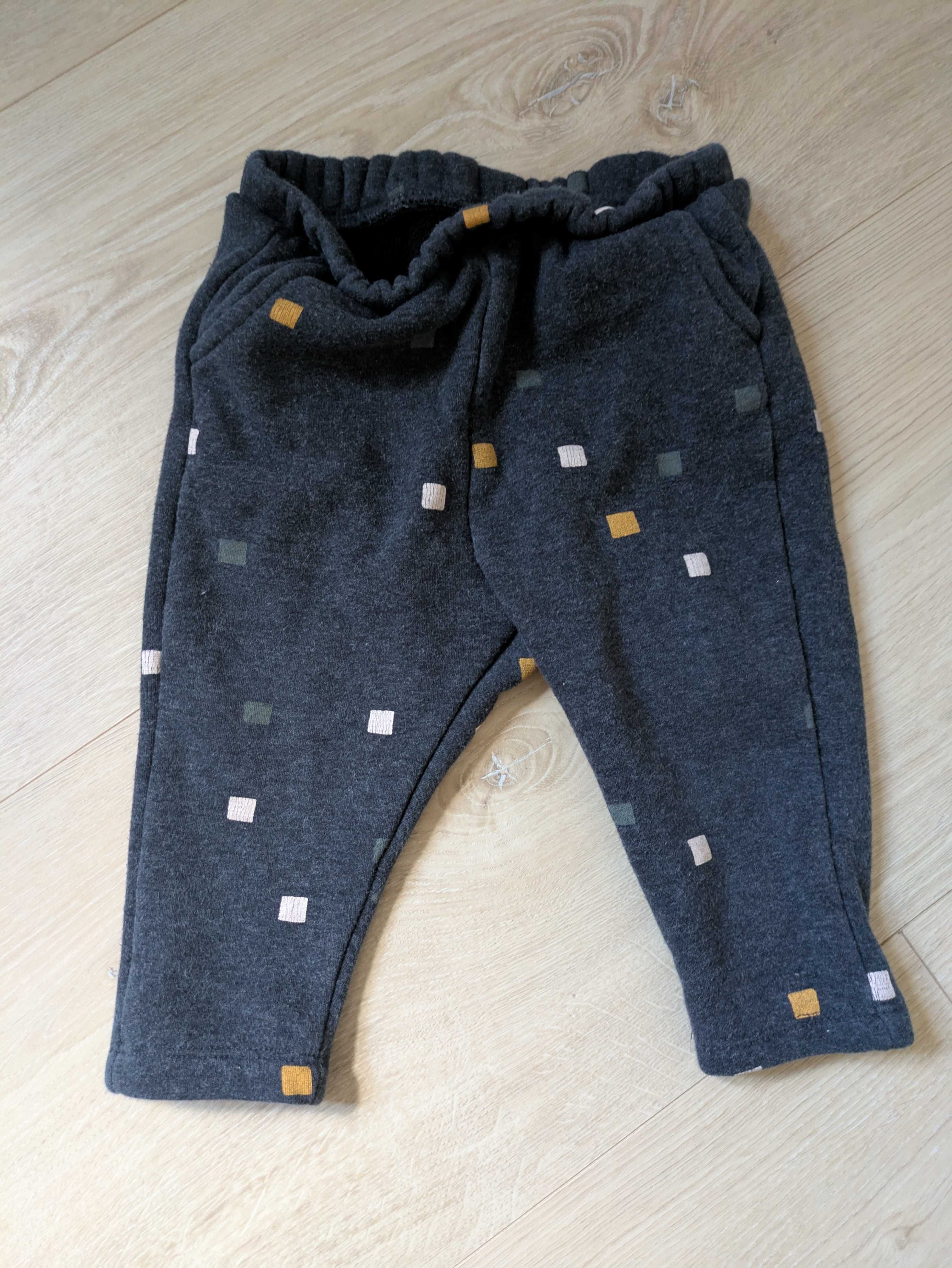 Grafitowe dresiaki dresy spodnie, r. 80 Zara