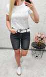 Spodenki Jeansowe Grafit z Paskiem  M. Sara Push Up 27/S