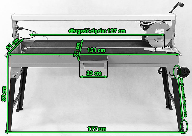 Przecinarka stołowa do glazury 1200W długość cięcia 127 cm