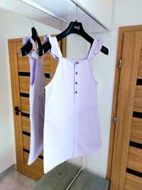 Jeansowa sukienka dla dziewczynki 152 Zara kolor liliowy lawendowy