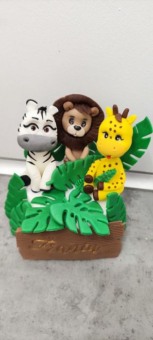 Safari zwierzątka na tort z masy cukrowej