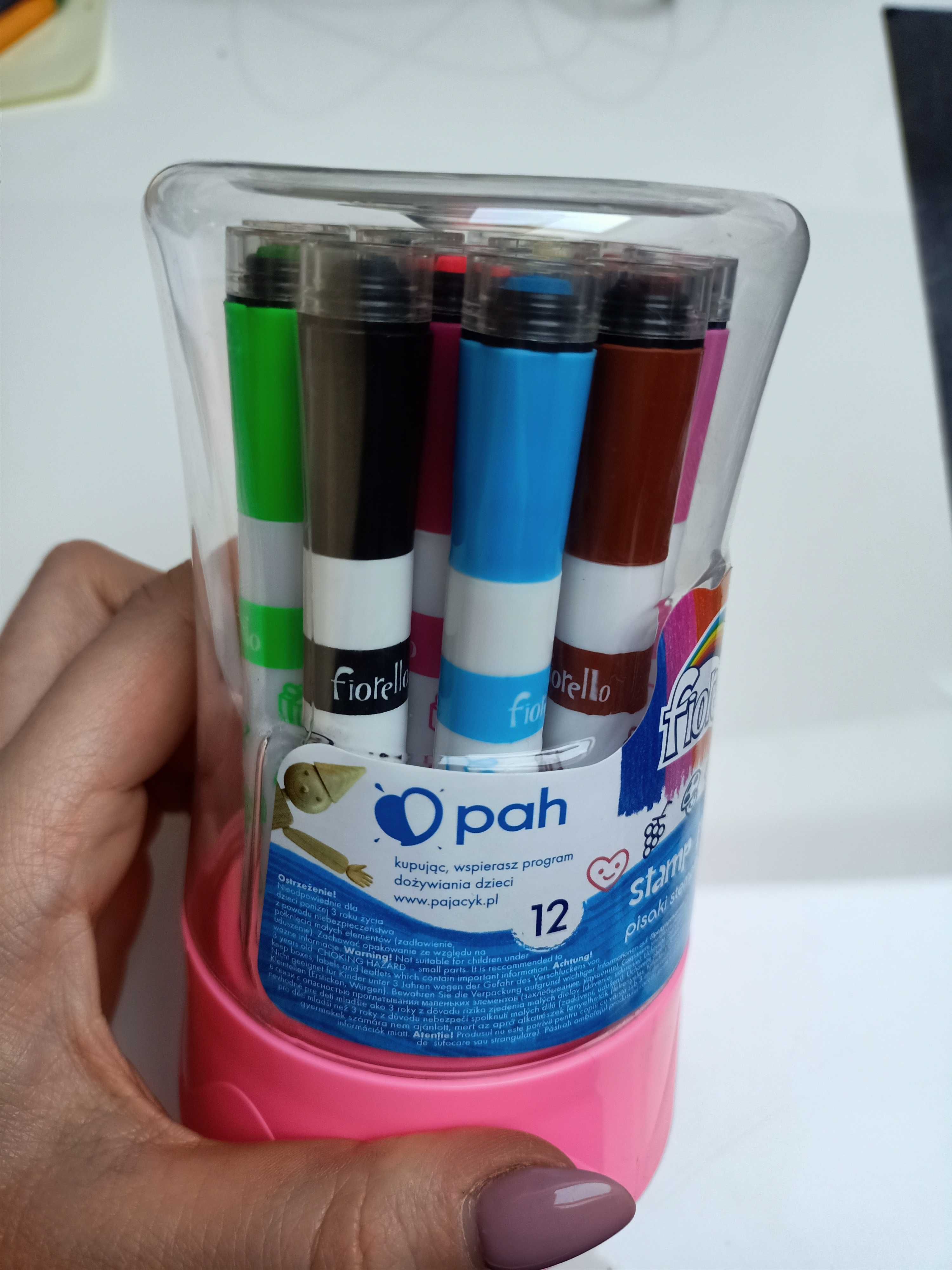Zestaw kolorowych pisaków Fiorello ze stempelkami stamp pens