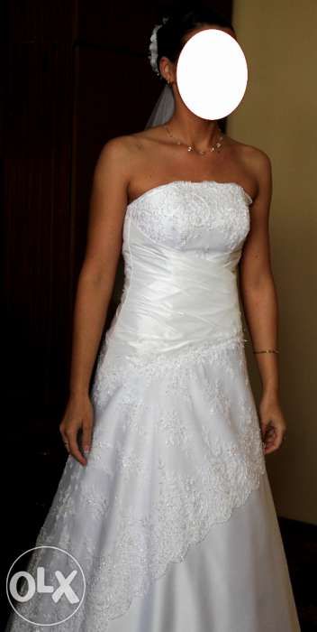 Cudna suknia ślubna - biała, roz. 38, litera A, stan idealny + gratisy