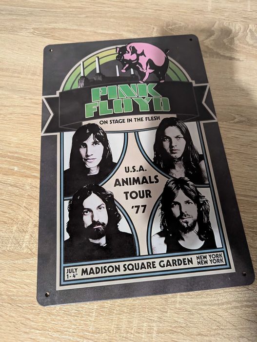 Металлическая табличка Pink Floyd, 30*20 см. на подарок