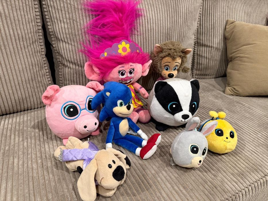 Zestaw pluszaków, Sonic, Trole, hotel Transylwania,  jak nowe