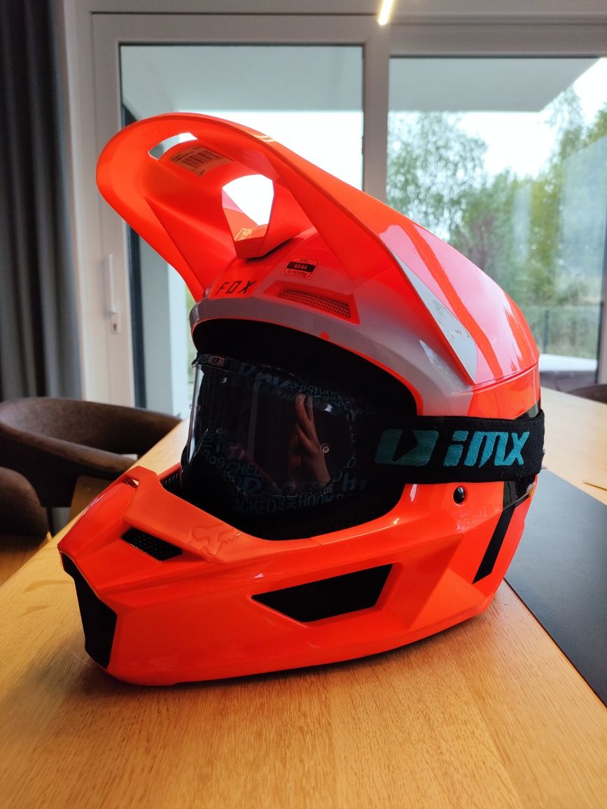 Kask fox v1 + gogle rozmiar xxl