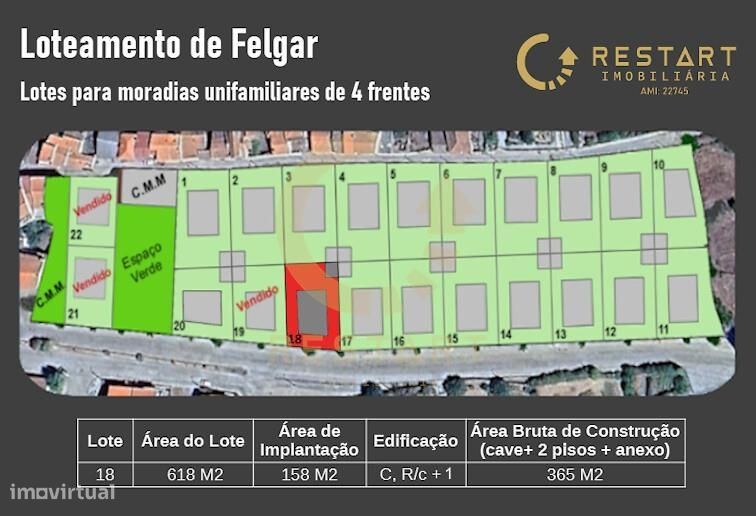 Vendo Lote para construção de moradia unifamiliar em Loteamento aprova