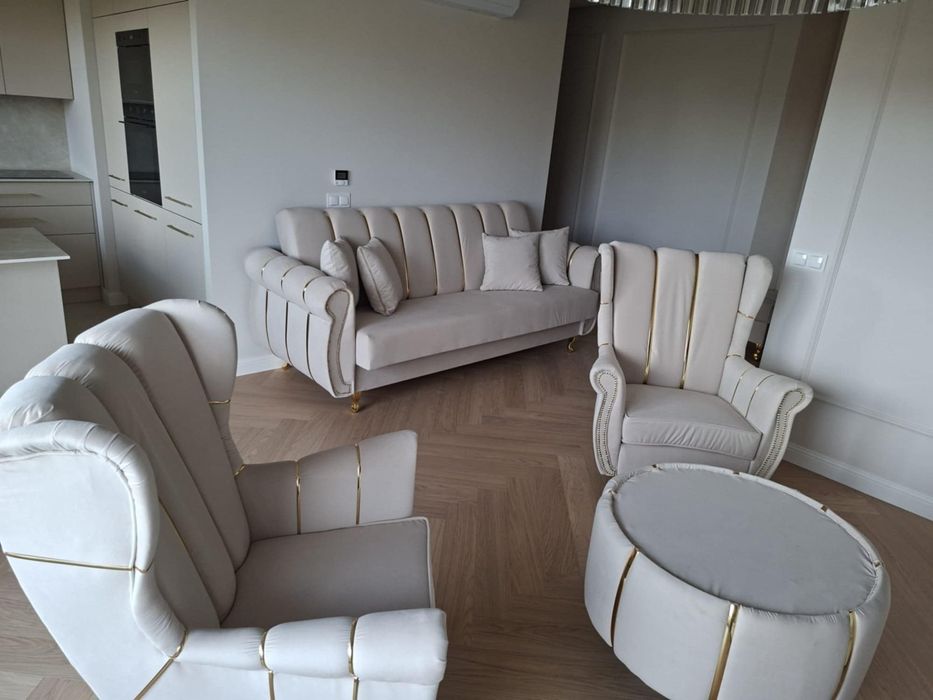 Kanapa rozkładana sofa z pojemnikiem na pościel zestaw mebli komplet