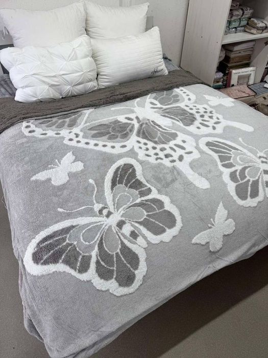 Теплий плед-покривало на овчині євро 200/230