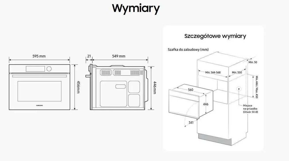 NOWY Piekarnik z mikrofalą Samsung NQ5B4353HBK Termoobieg z gwarancją
