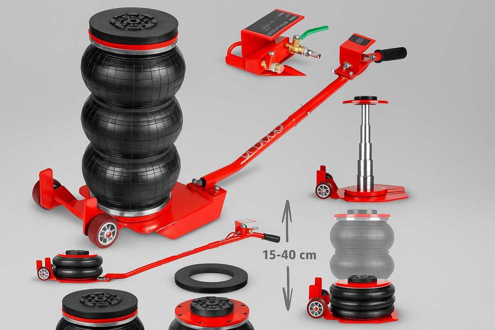 Zestaw Podnośnik pneumatyczny 2,5T + kobyłki 3T Lewarek Bałwanek