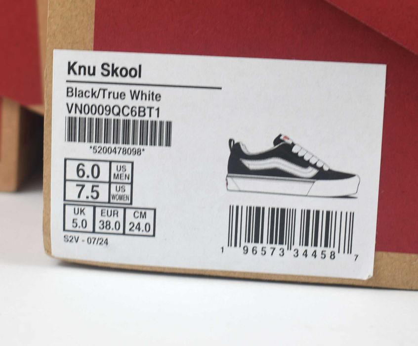 Vans trampki Knu Skool Black White  rozmiar 38