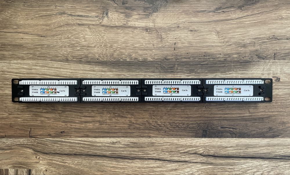 Patchpanel 24 port 1U UTP Cat. 5E netrack