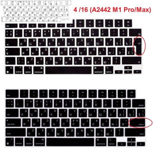 Накладки Macbook на клавиатуру Макбука силиконовые пыле-влагозащитные