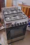 Kuchenka gazowa, piekarnik elektryczny INDESIT INOX plus butla gazowa.