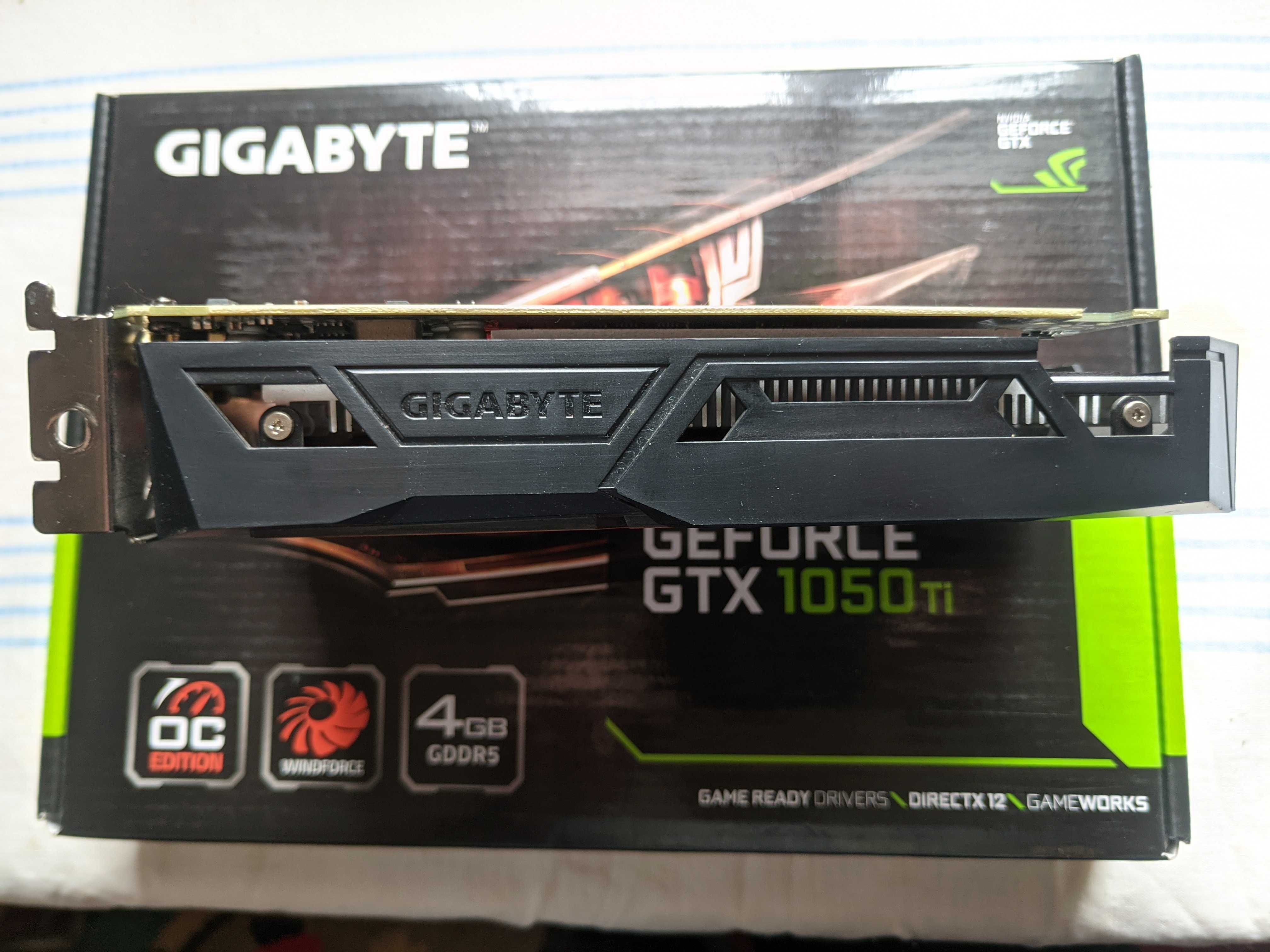 Видеокарта Gigabyte GeForce GTX 1050 Ti OC 4Gb GDDR5 комплект в идеале