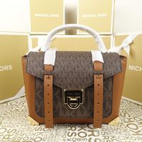 Шкіряна сумка Michael Kors manhattan md коричнева з лого Майкл Корс