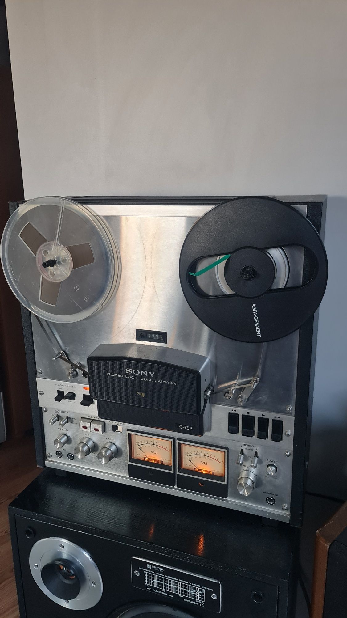 Magnetofon szpulowy Sony TC-755 sprawny plus taśmy 15 szt