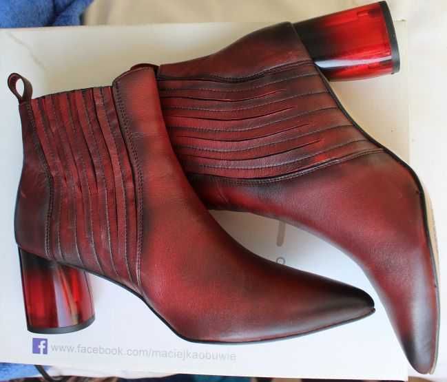 botki, buty damskie skóra licowana r.39, MACIEJKA