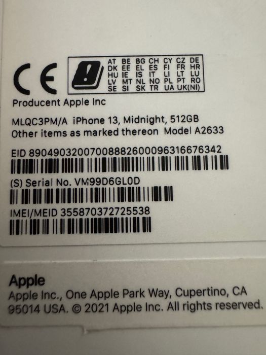 iPhone 13, Midnight , 512GB