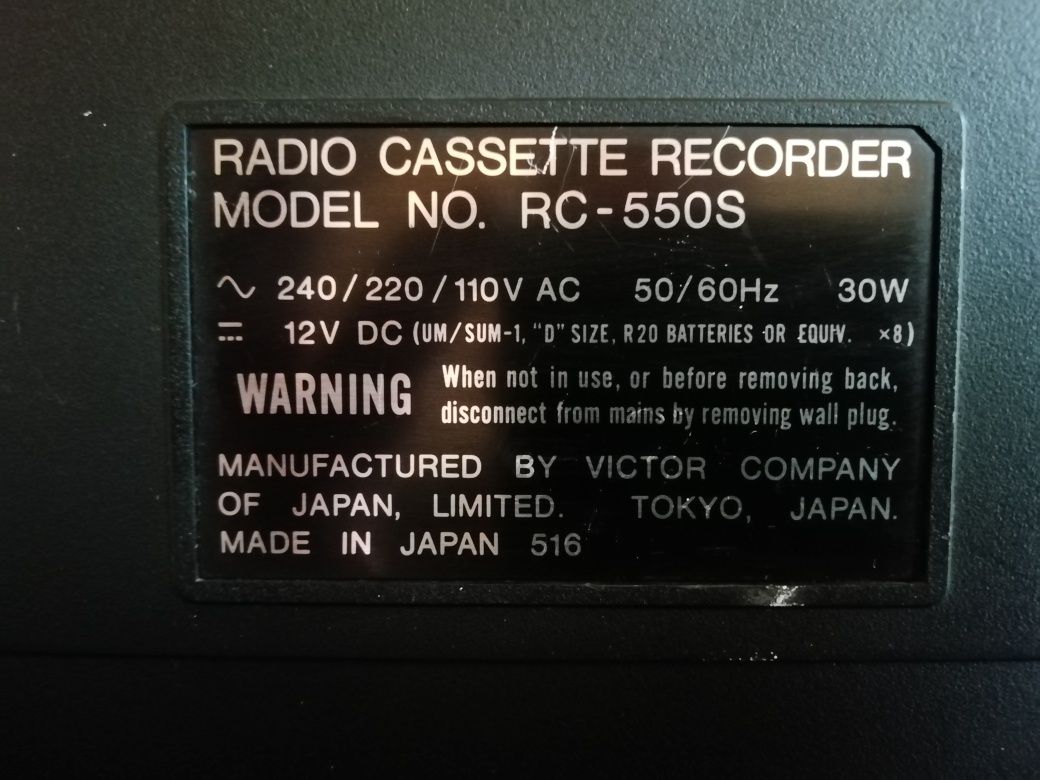 Radomagnetofon JVC RC-550S