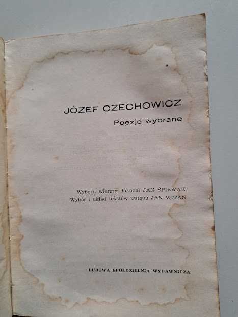 Czechowicz. Poezje wybrane. 1968. Seria „Pegaz”.