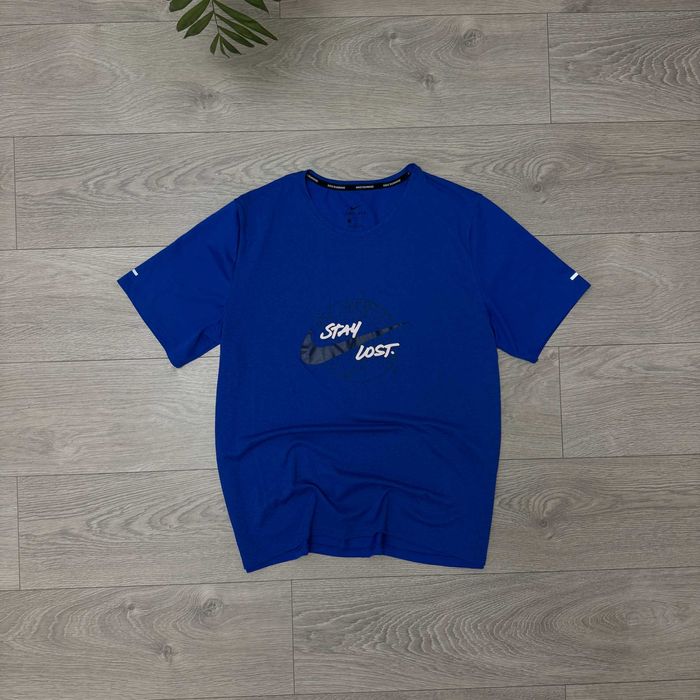 Синя Спортивна Футбокла Найк Раннінг Nike Running Dri-FIT, Розмір L