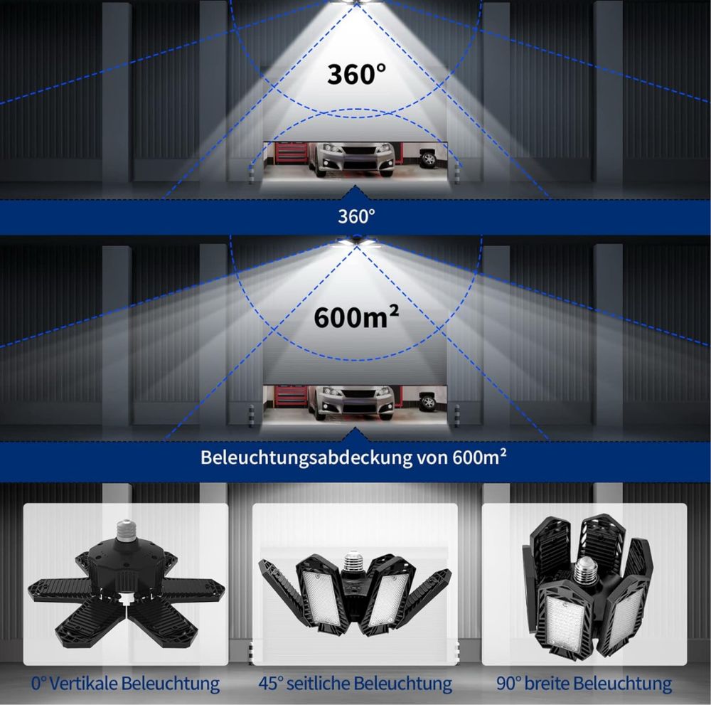 Rafow 200W LED Lampa warsztatowa Oświetlenie garażu 2 szt