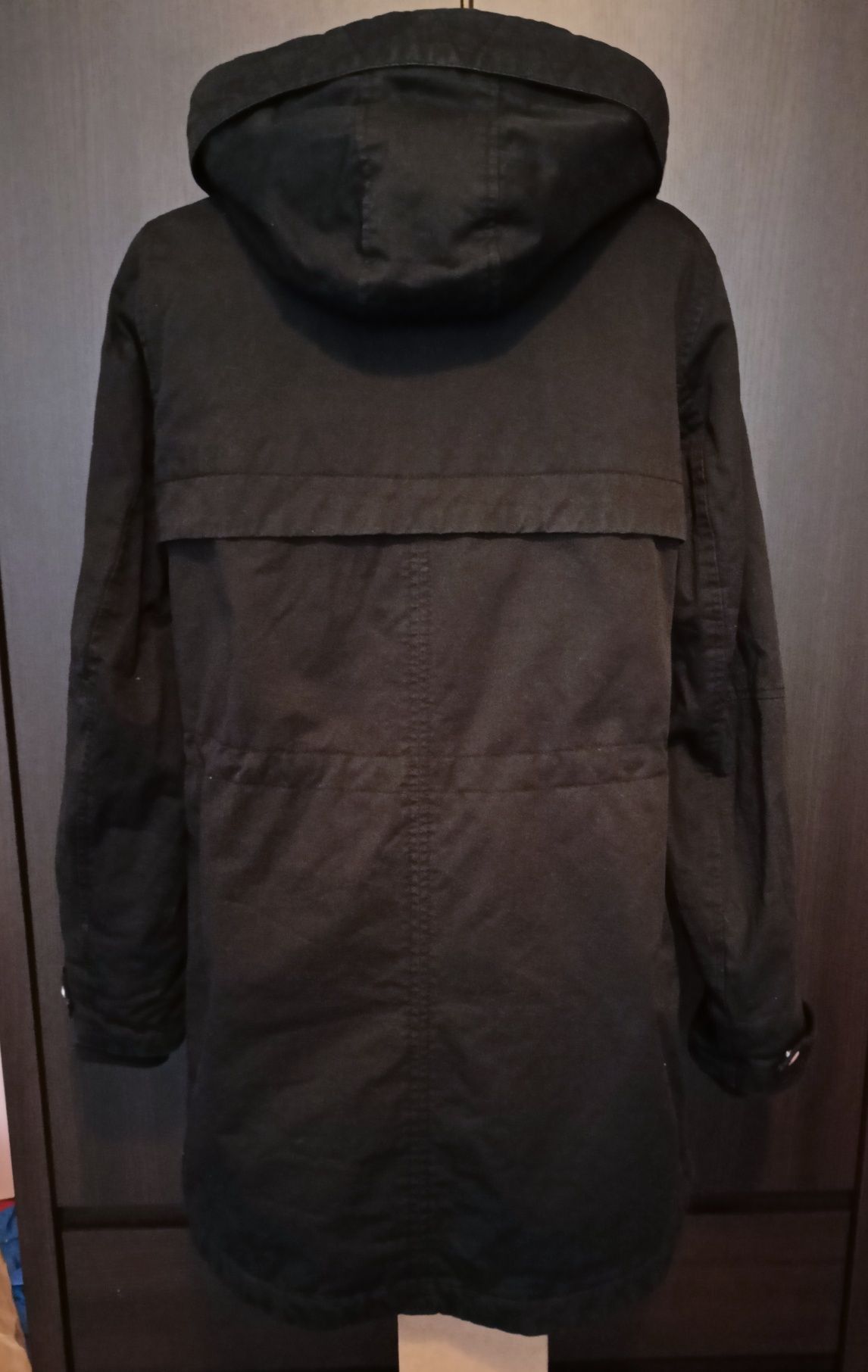 Czarna kurtka bawełniana parka H&M M L