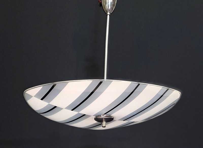 Dizajnerska szklana lampa Napako lata 70 Czechosłowacja typ Parasolka