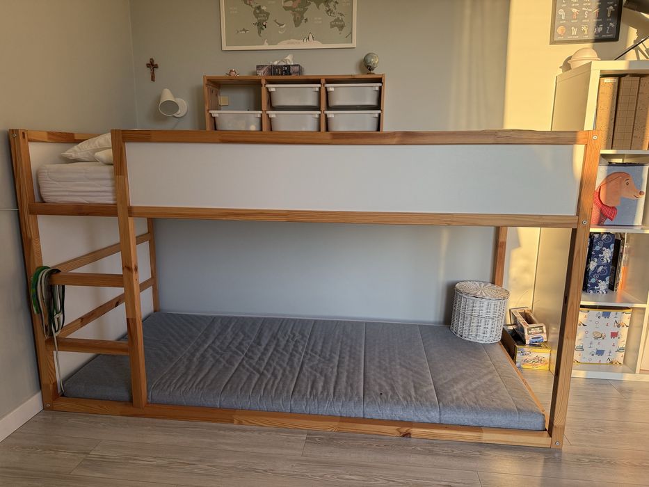 Dwustronne lozko drewniane kura ikea 90x200 pietrowe domek