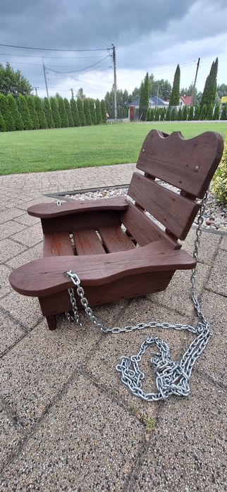 Huśtawka drewniana piękna solidna