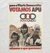 Poster político Aliança Povo Unido APU original