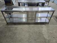Mesa / Bancada lavadouro inox 1 pio, bloco gavetas 2,6metros
