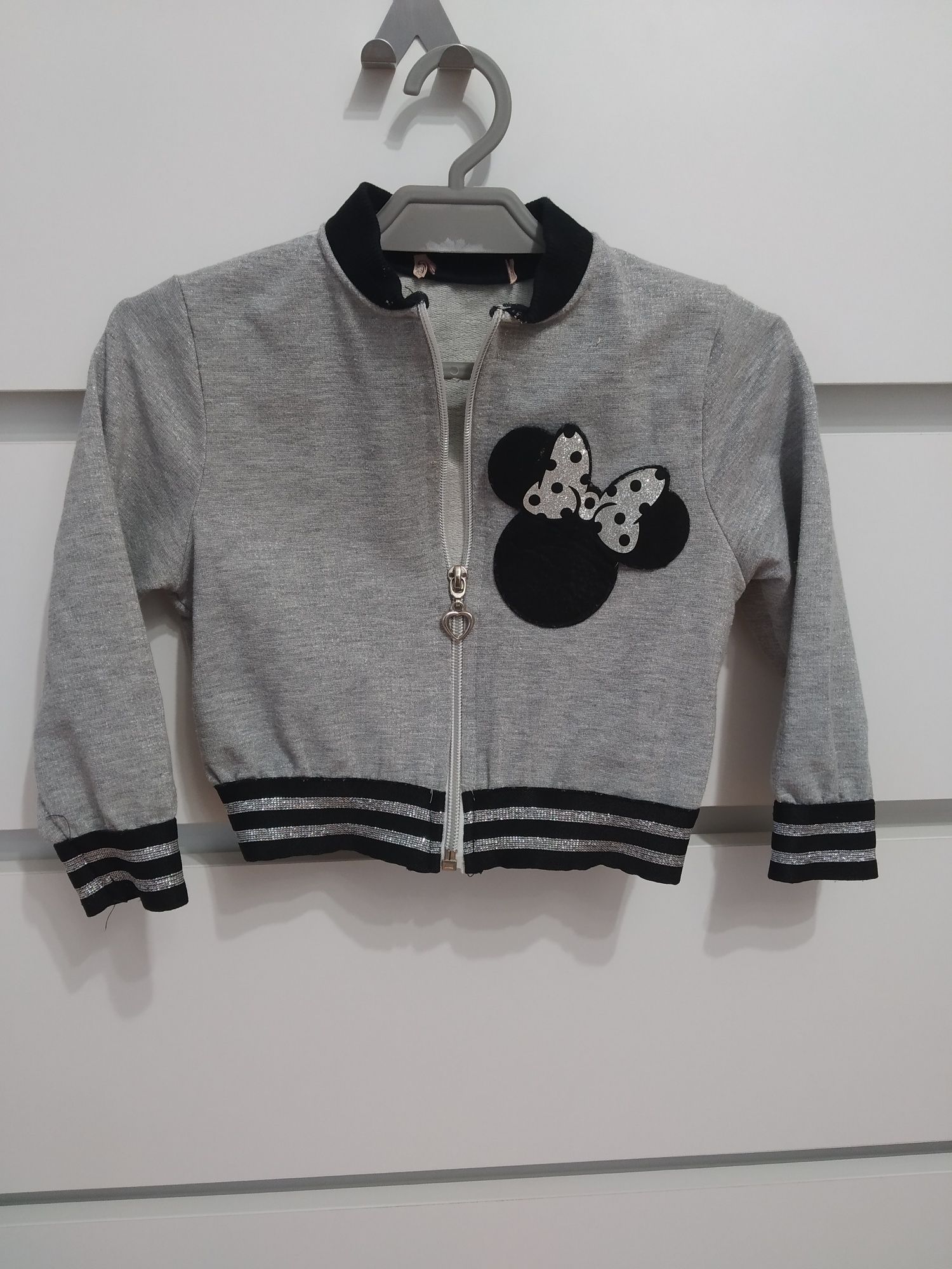 Bluza zapinana myszka Minnie siwa 68 cm 74 cm
