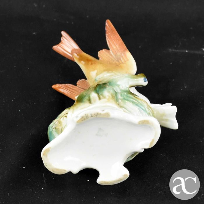 Grupo escultório de pássaros, porcelana alemã PM&M