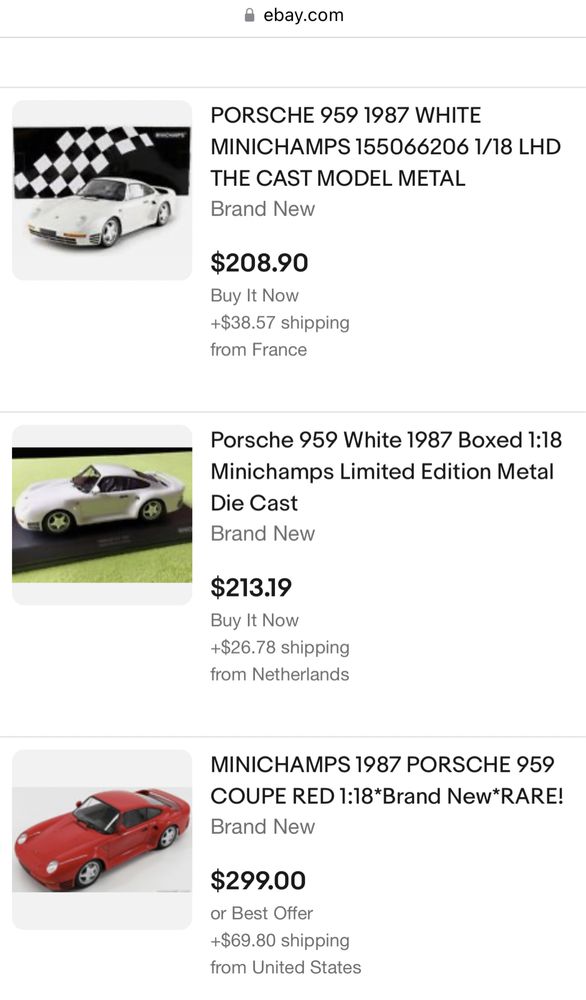 Модель Porsche 959 Minichamps 1/18 Торг