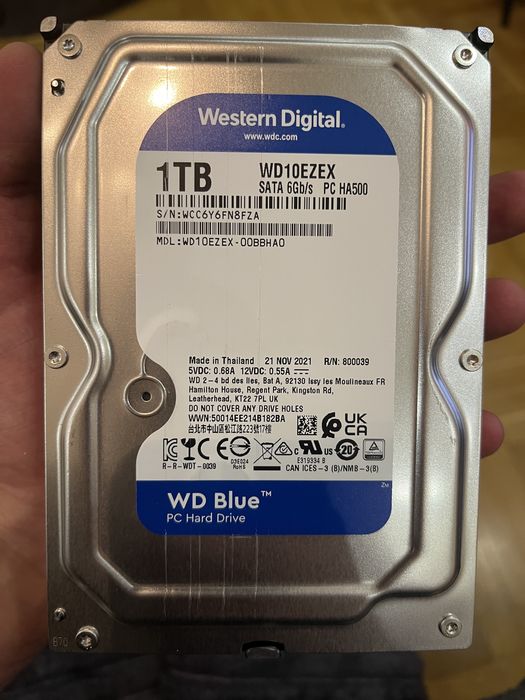 Жорсткий диск WD Blue 1TB 7200rpm 64MB WD10EZEX 3.5 SATA III