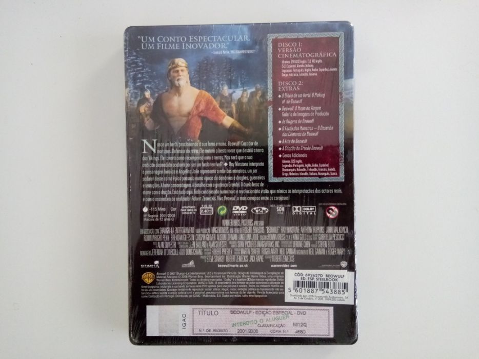 Dvd Original Beowulf Caixa Metalica Selado Estado Novo