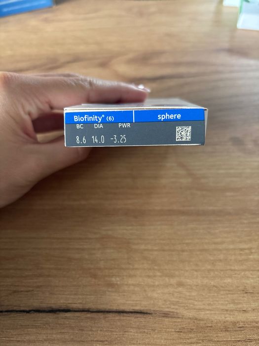 6 Soczewek miesięcznych biofinity moc -3,25 (komplet)