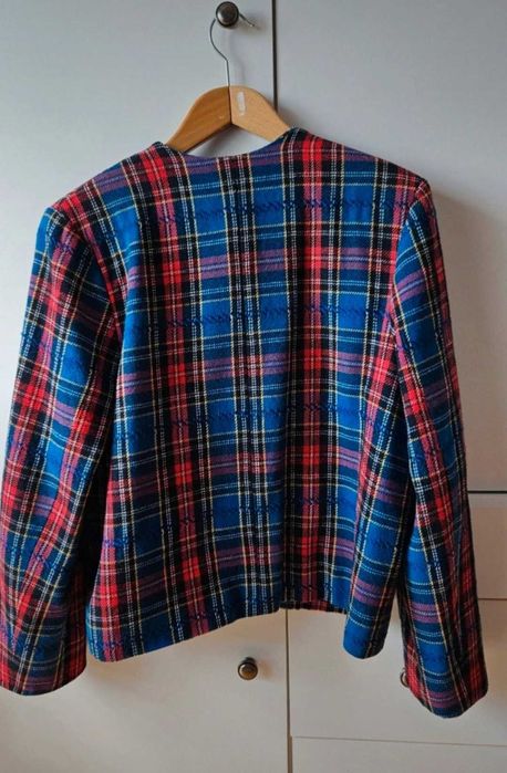 Żakiet welniany w kratę