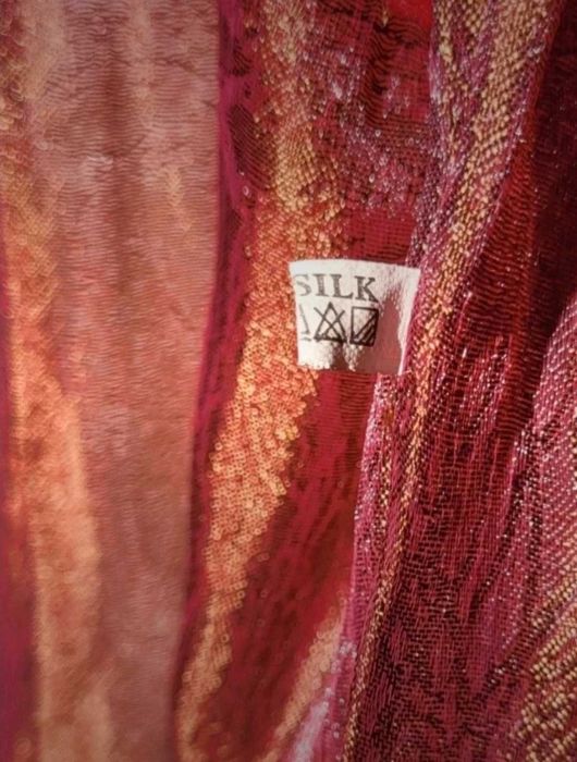 Jedwabny szalik szal jedwab 100% różowy burgundowy premium jakość