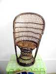 Cadeira vintage decorativa decor peacok chair palhinha verga