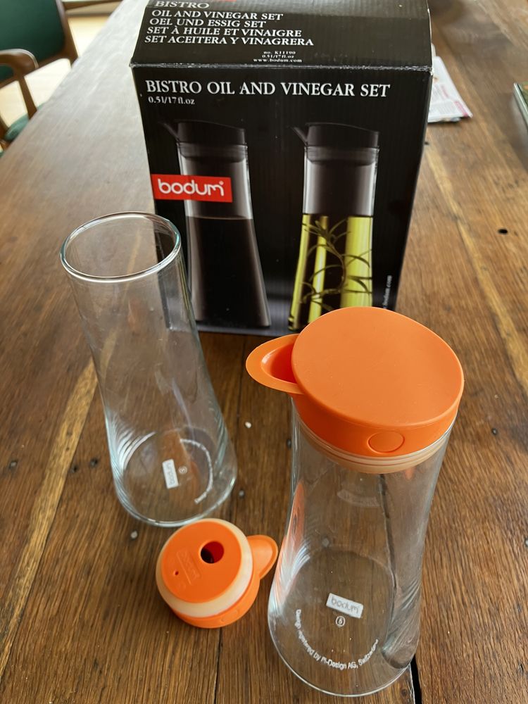 Zestaw na oliwę i ocet, Bodum Bistro pomarańczowy
