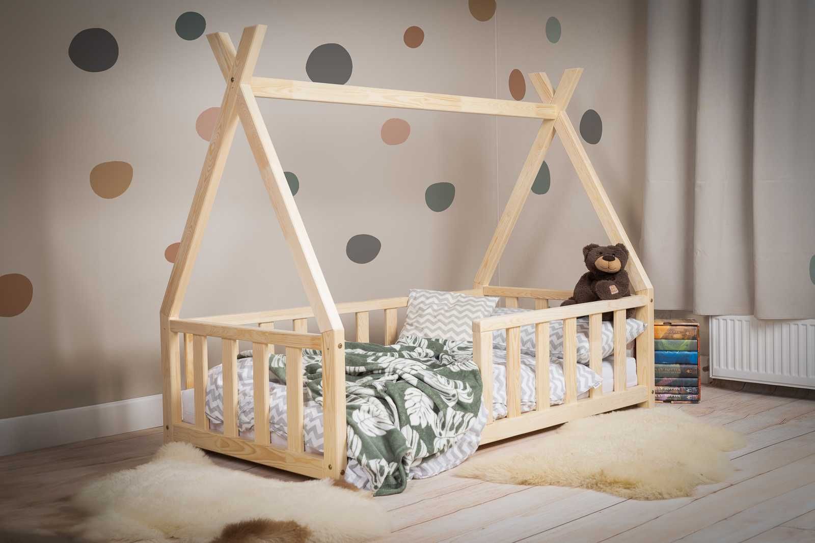 Łóżko Domek Tipi ze zdejmowanymi barierkami,łóżko dla dzieci bepetee.p