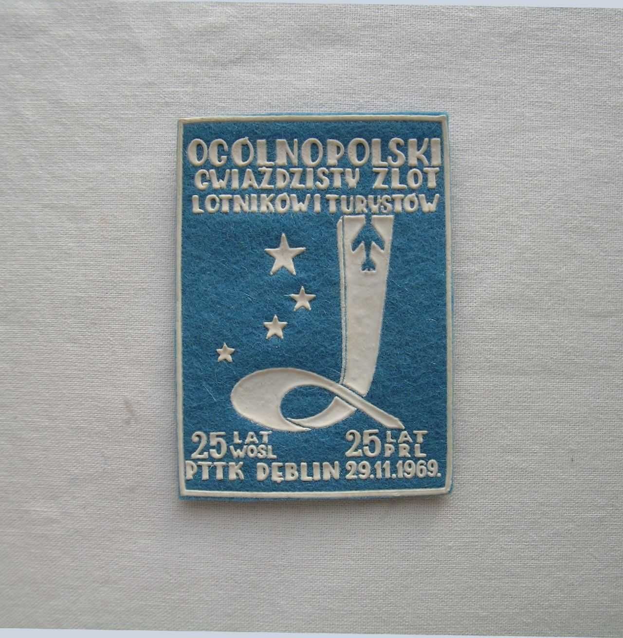 Naszywka Ogólnopolski Gwiaździsty Zlot Lotników Dęblin 1969