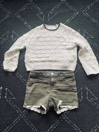 Komplet Zara i H&M sweterek i szorty 116