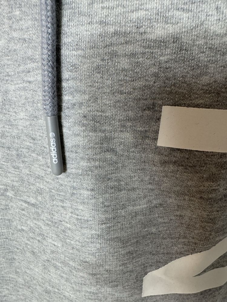 Nowa bluza Adidas Neo S szara z kieszeniami i kapturem